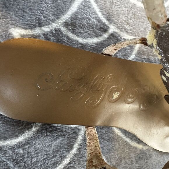 Naughty Monkey Tan Leather Open Toe Thong Sandals Women's Sz 9.5 - Picture 9 of 15